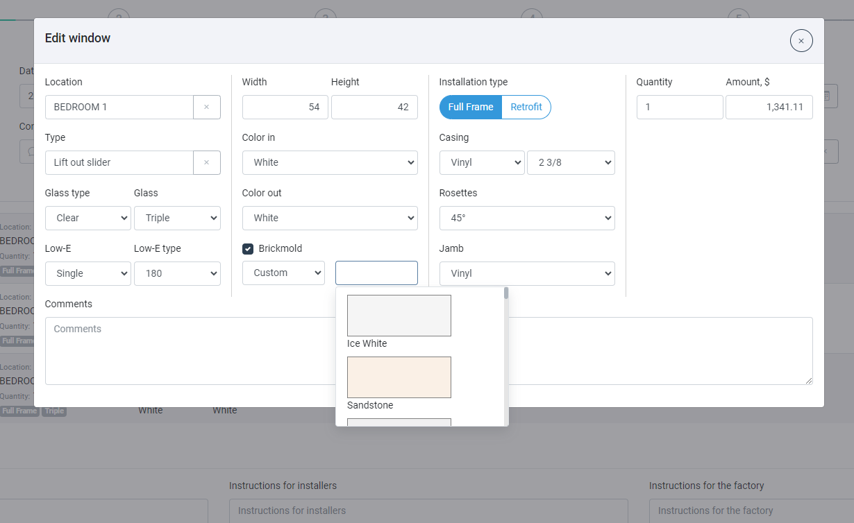 Windows and Doors auto generated workorder Windows and Doors auto generated workorder