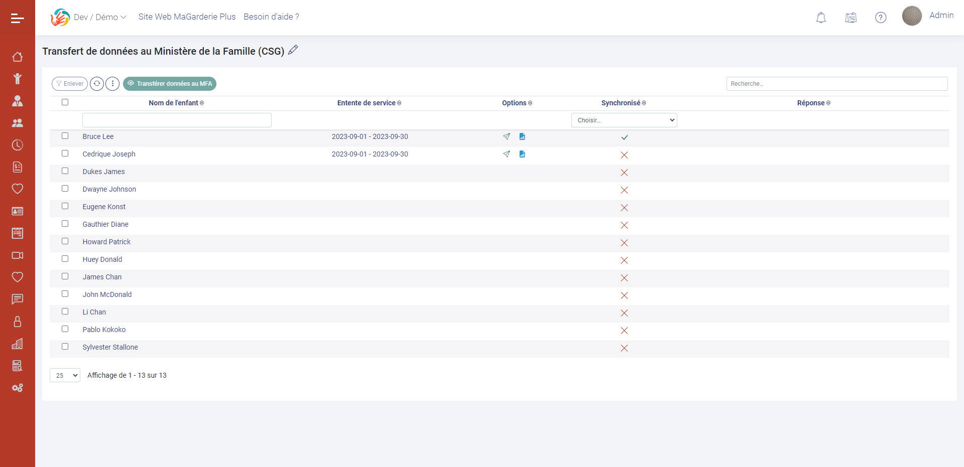 MaGarderie Plus: Synchronization with the Ministère de la Famille