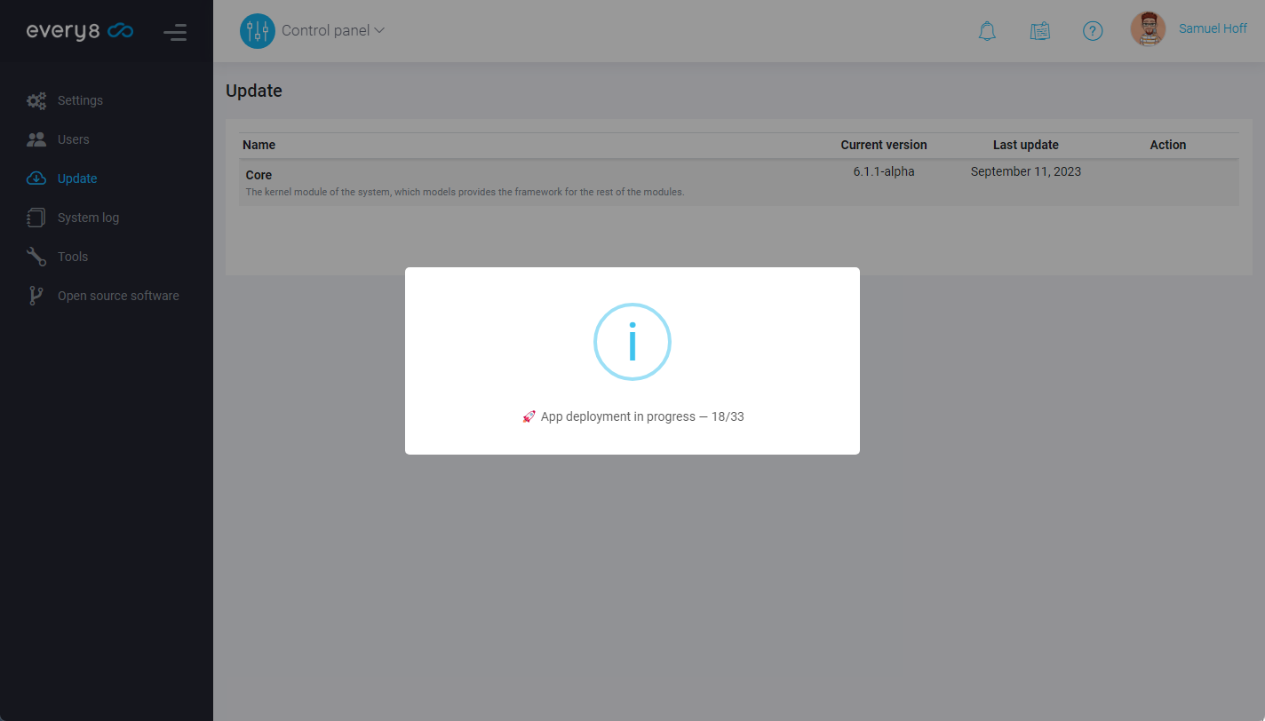 Revamped Update Module Interface Revamped Update Module Interface