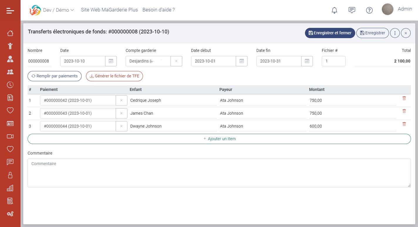 MaGarderie Plus: EFT (Electronic Funds Transfer) MaGarderie Plus: EFT (Electronic Funds Transfer)
