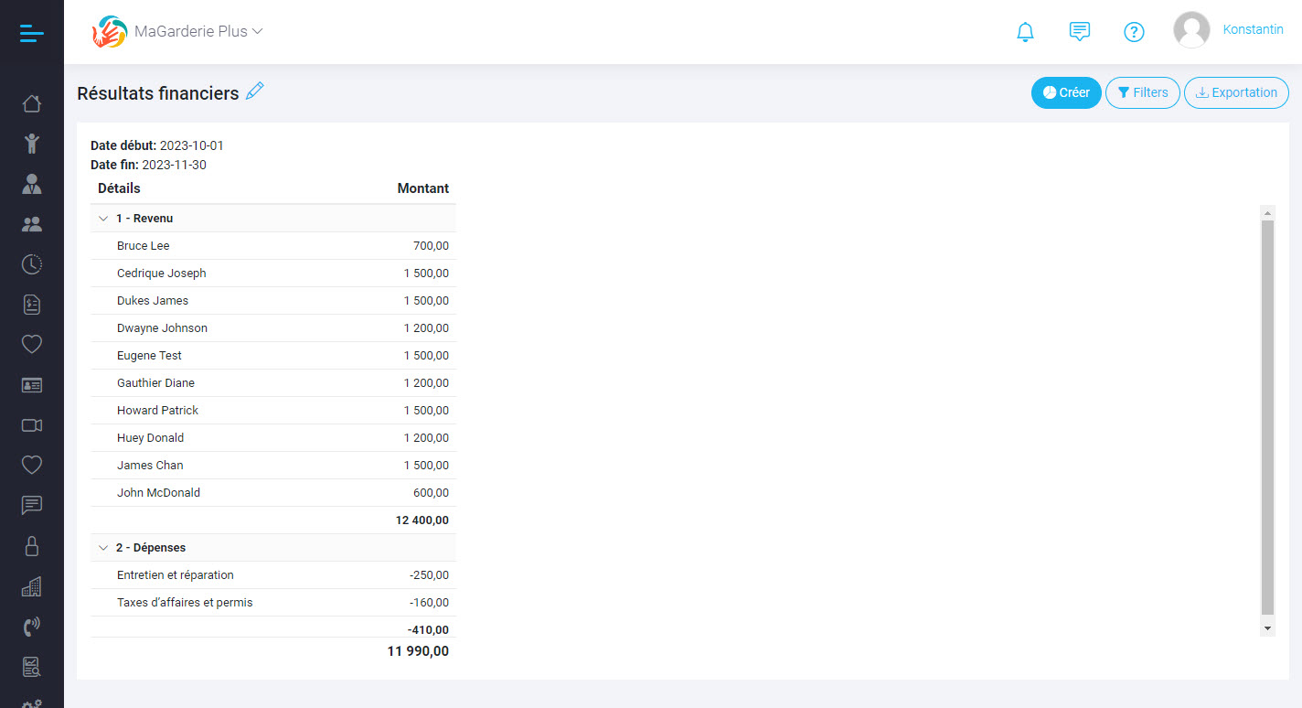 A new financial performance report has been integrated into the MaGarderie Plus application! A new financial performance report has been integrated into the MaGarderie Plus application!