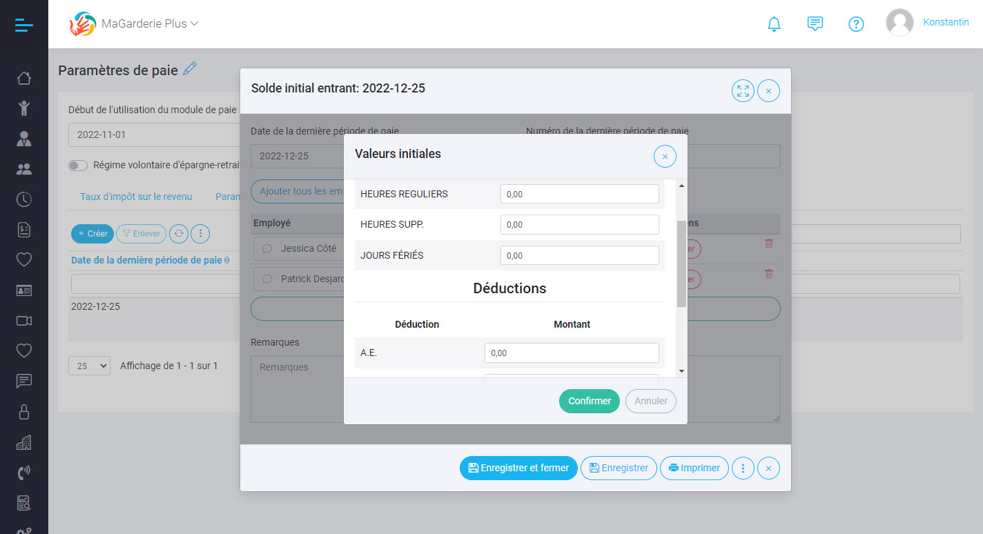 MaGarderie Plus payroll module update. MaGarderie Plus payroll module update.